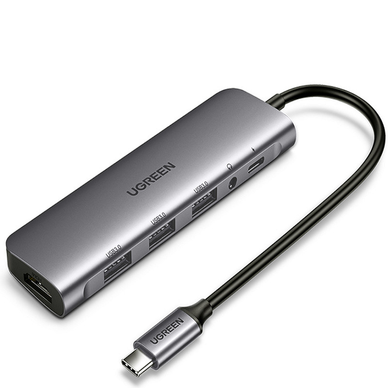 Hub chuyển đổi Ugreen USB C 6 trong 1 hỗ trợ 4K CM136