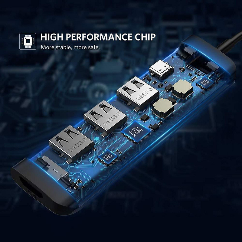 Hub chuyển đổi Ugreen USB C 6 trong 1 hỗ trợ 4K CM136